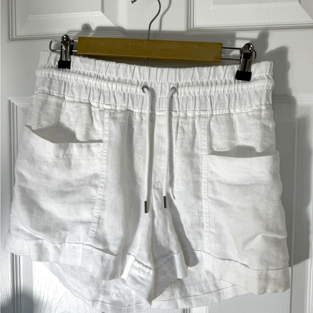 White Athleta Linen Shorts